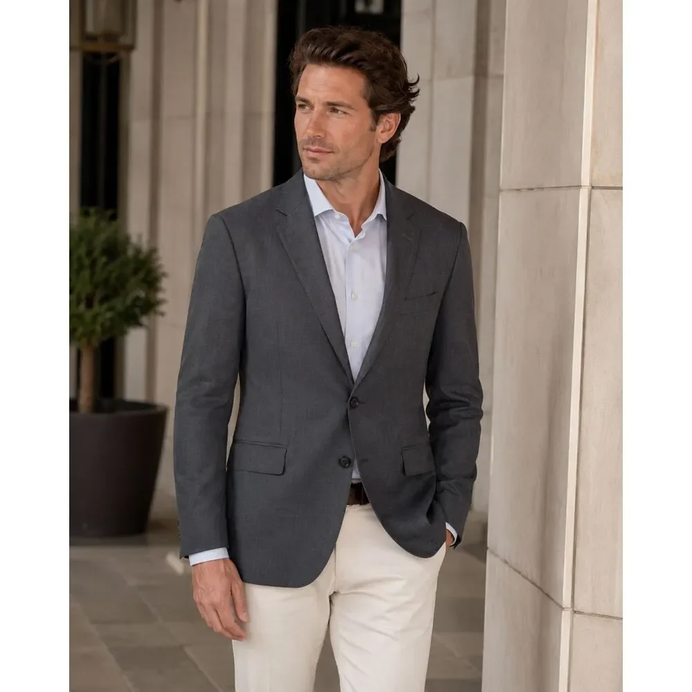Peter Millar Men’s Gray 100% Wool Blazer Sport Coat 44R Made in Canada